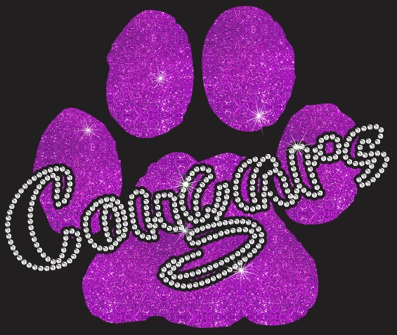 Cougars Paw CO Vinyl and Rhinestone Transfer